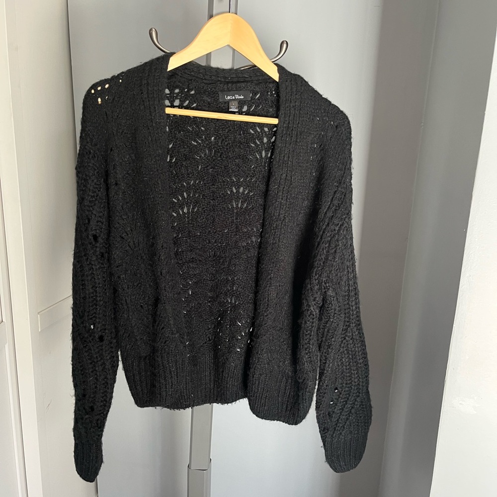 ANTHROPOLOGIE Black Cardigan Size Medium